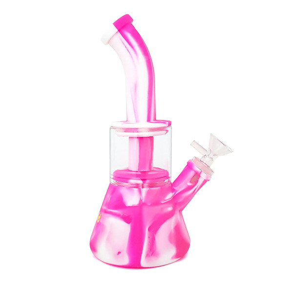 Waxmaid Glabea 8" Silicone Beaker Water Pipe Pink