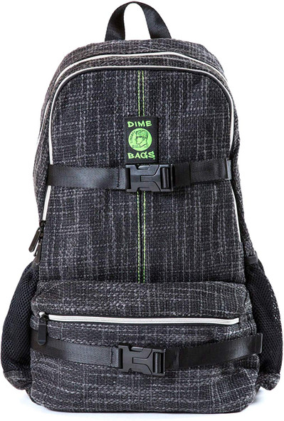 Dime Bags Skate Pack Hemp Material Backpack front black Dime Bags Skate Pack Hemp Material Backpack front black