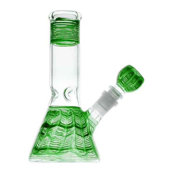 raked glass water pipe green