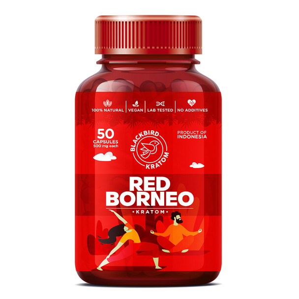 Wholesale Blackbird Red Borneo Kratom Capsules