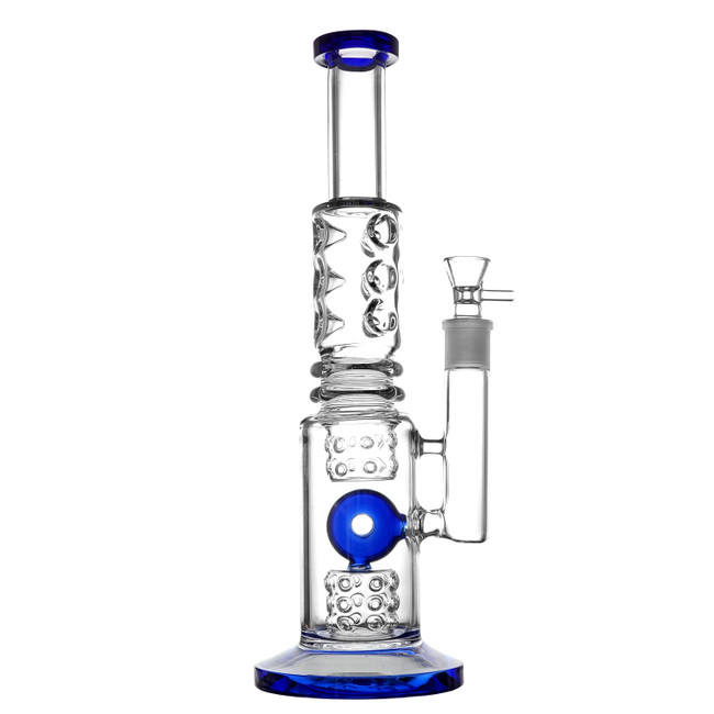 12" Straight Donut Holes Water Pipe