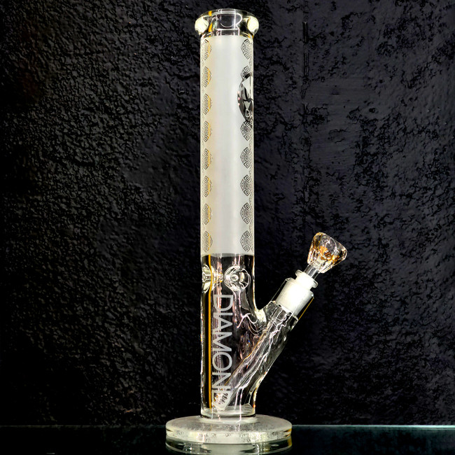 Diamond Glass Gold Sandblasted 16 inch glass water pipe DG908K