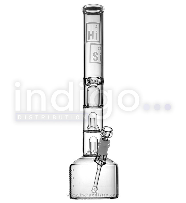 HiSi 19" Glass Water Pipe Triple Bell Perc 2.0 Beaker BK3