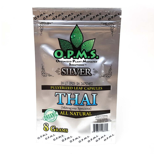 OPMS Silver Thai Kratom Capsules 8 grams