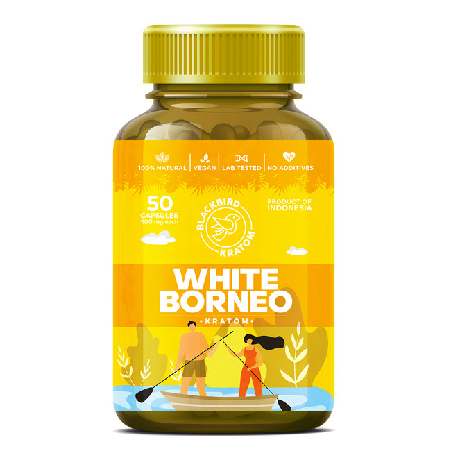 Blackbird White Borneo Kratom Capsules