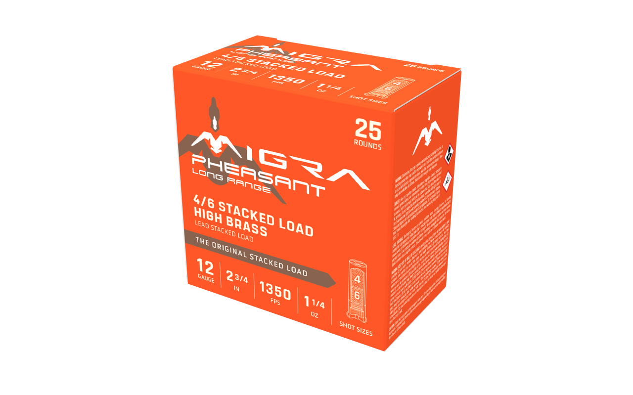 Migra Staxd 12ga Pheasant 4 over 6 Load 1-1/4 oz - Proven 25 Round Box 2 Migra Staxd 12ga Pheasant 4 over 6 Load 1-1/4 oz - Proven 25 Round Box - Image 2