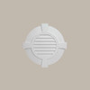 32 7/8"W x 32 7/8"H x 2 3/8"D round gable vent FRLV24-4FTK Functional Round Louver Vent with Flat Trim and Flat Keystones by Fypon