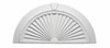 36"W x 18"H x 2 1/4"D Half-Round Sunburst with Flat Trim and Keystone SWDH36X18-4FK by Fypon
