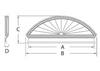 Combination Sunburst Pediment with Bottom Trim CSP85BT