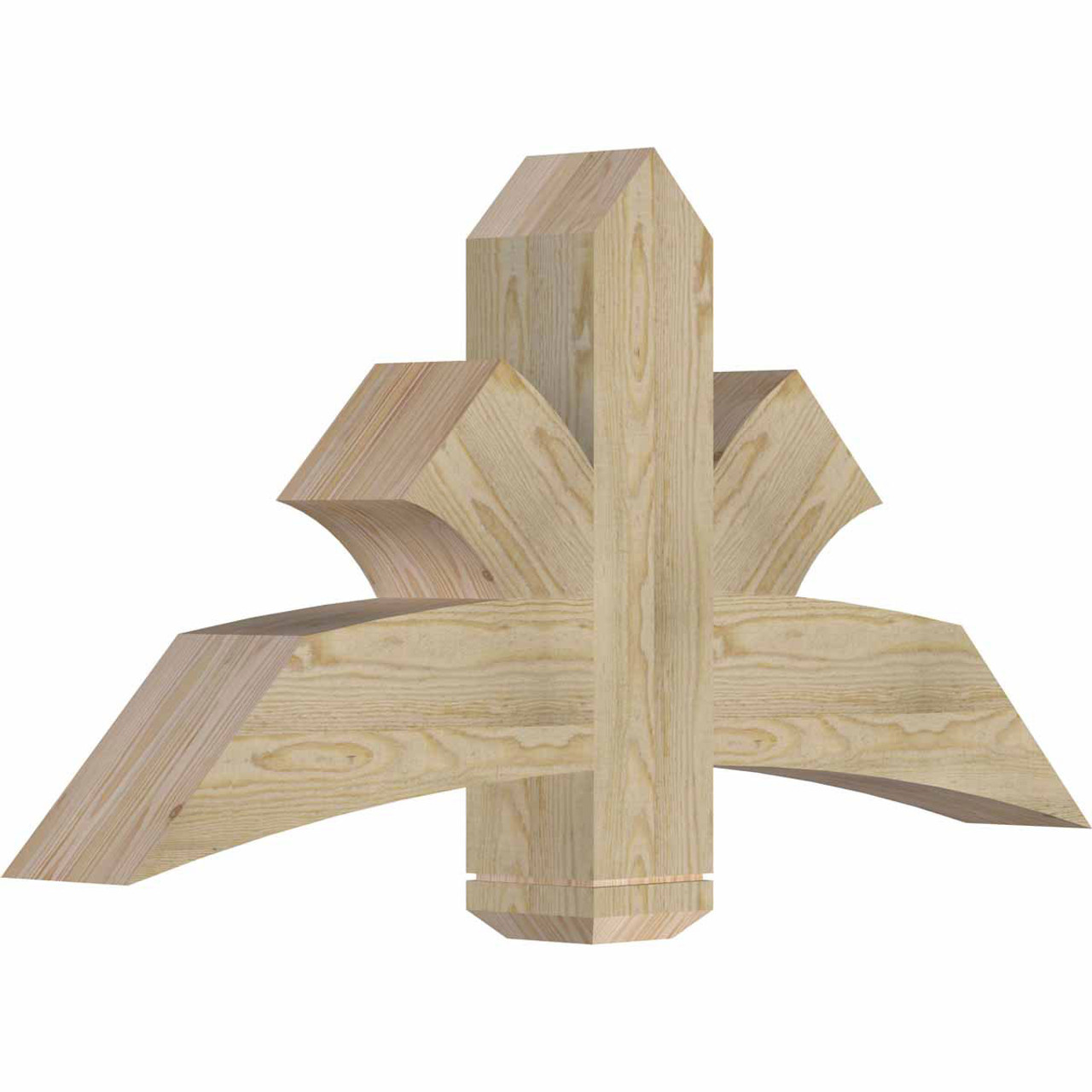 12/12 Pitch Davenport Rough Sawn Timber Gable Bracket GBW048X24X0606DAV00RDF