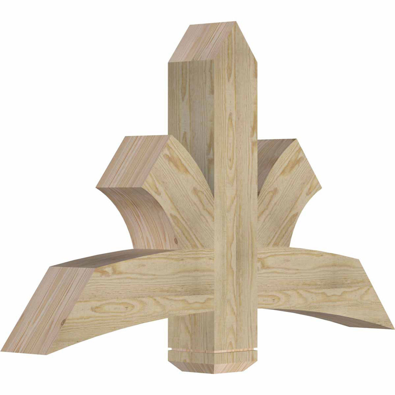 15/12 Pitch Davenport Rough Sawn Timber Gable Bracket GBW048X30X0606DAV00RDF