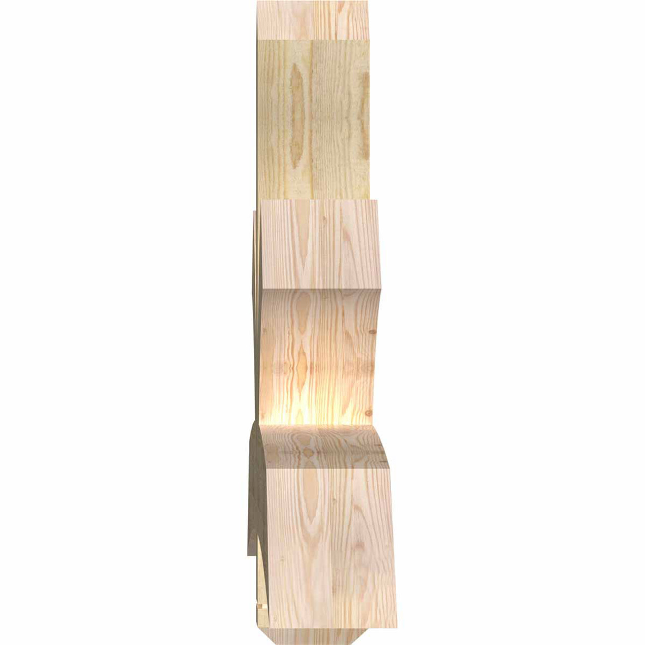 9/12 Pitch Davenport Rough Sawn Timber Gable Bracket GBW084X31X0606DAV00RDF