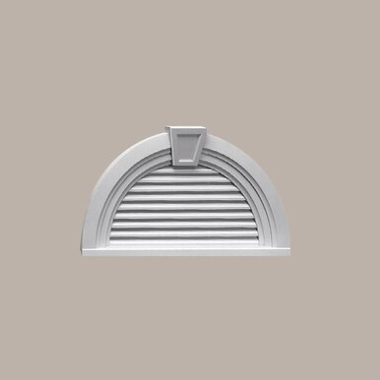 FHRLV36X18MTK Functional Keystone Half Round Louver Vent 36" Wide with Decorative Trim