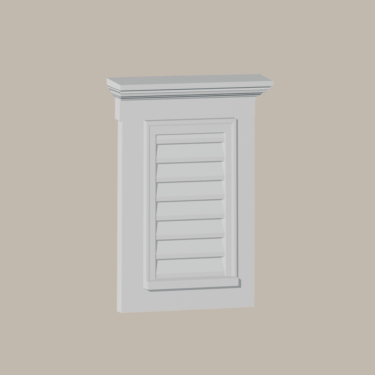 FLV18X24-4F6WCH Functional Vertical Louver with 4F Flat Trim and 6" Crosshead