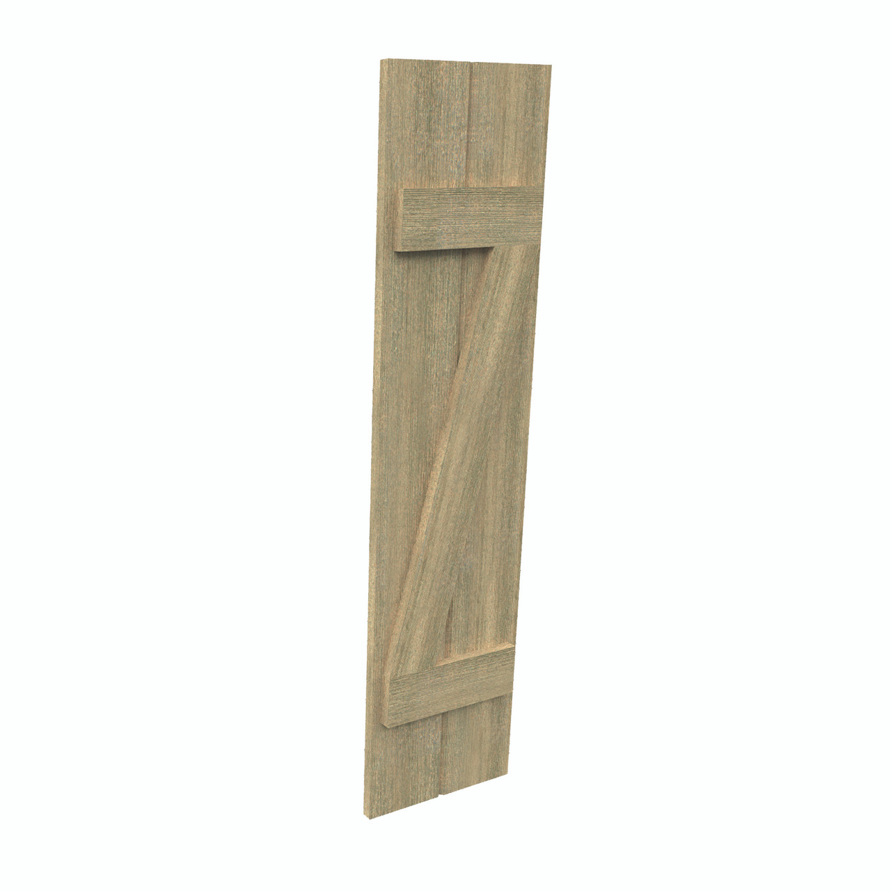 12 inch by 24 inch Board and Batten Shutter with 2-Board, Z-Batten