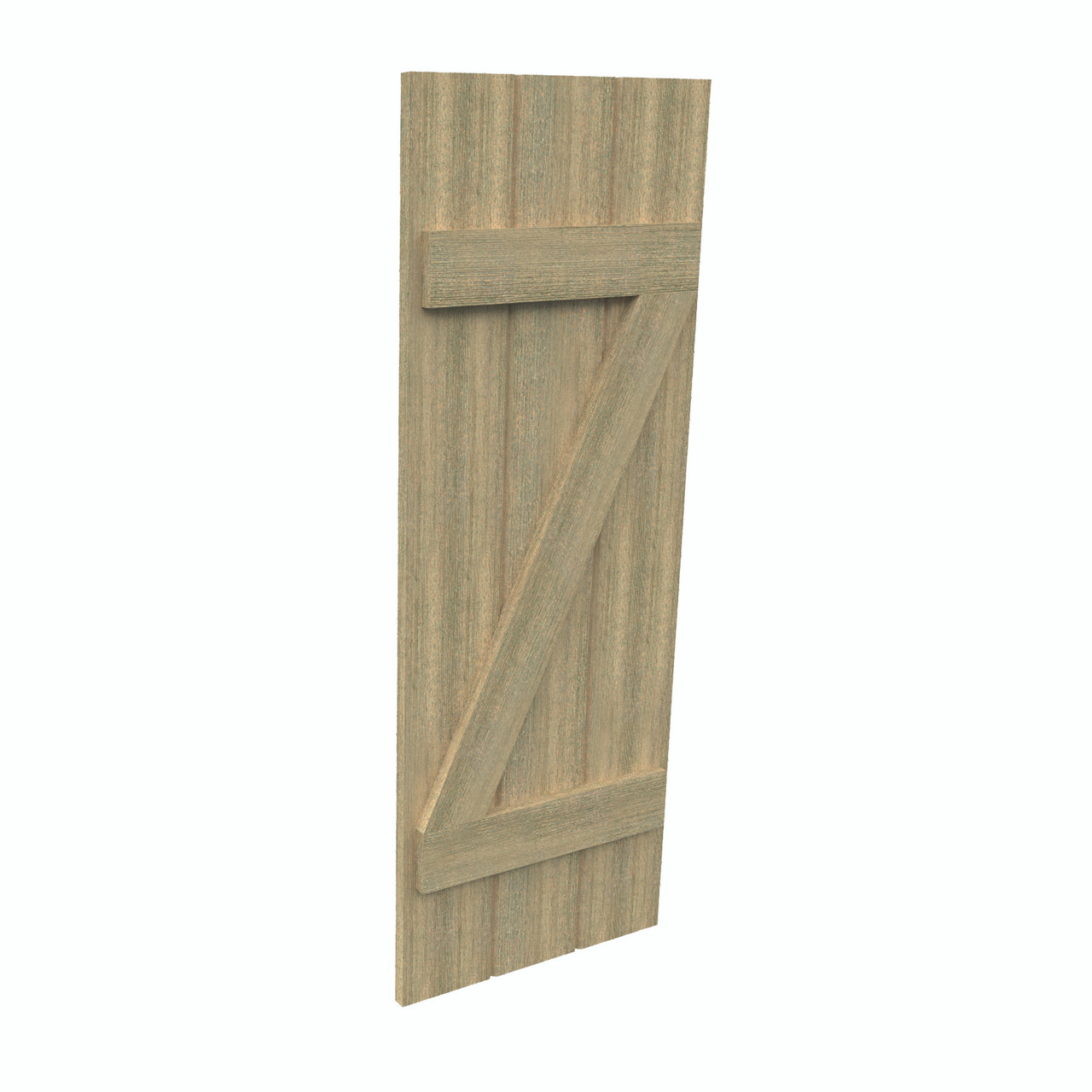 14 inch by 25 inch Board and Batten Shutter with 3-Board, Z-Batten