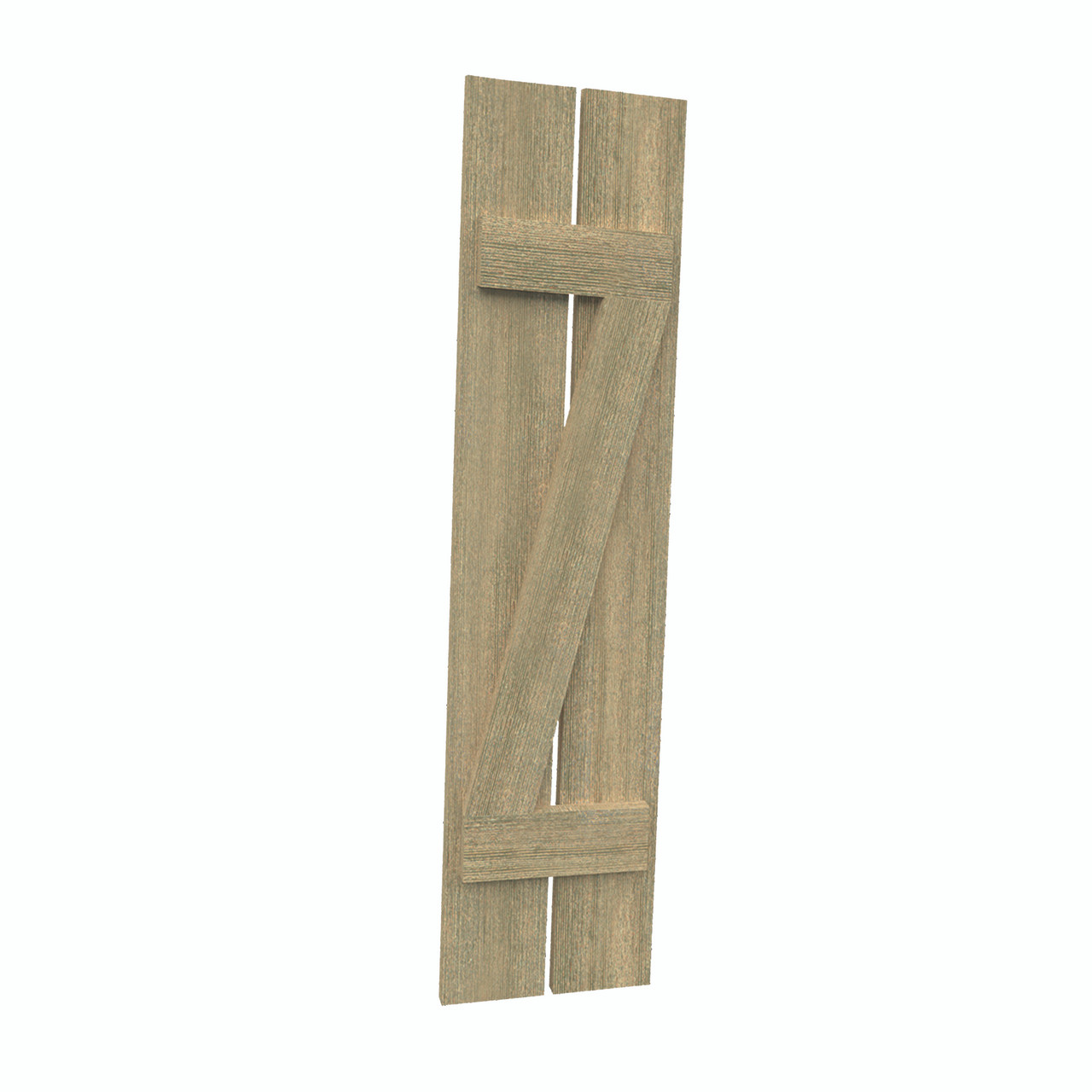 12 inch by 38 inch Plank Shutter with 2-Plank, Z-Batten