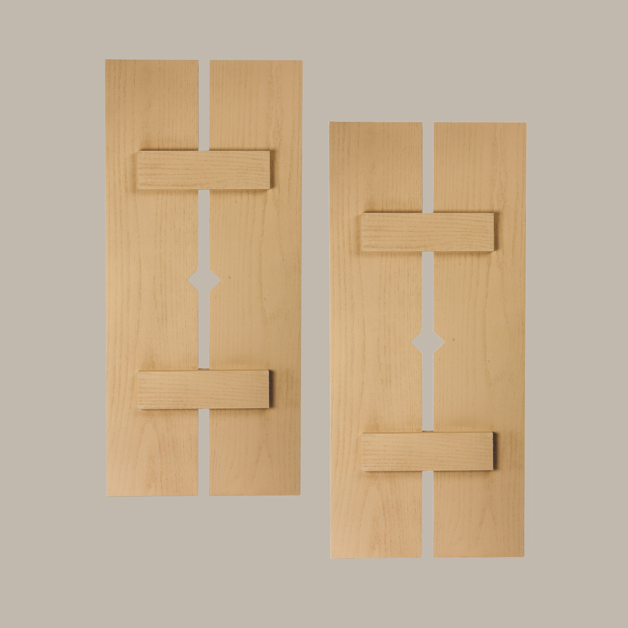 12 inch by 26 inch Plank Shutter with 2-Plank, Diamond