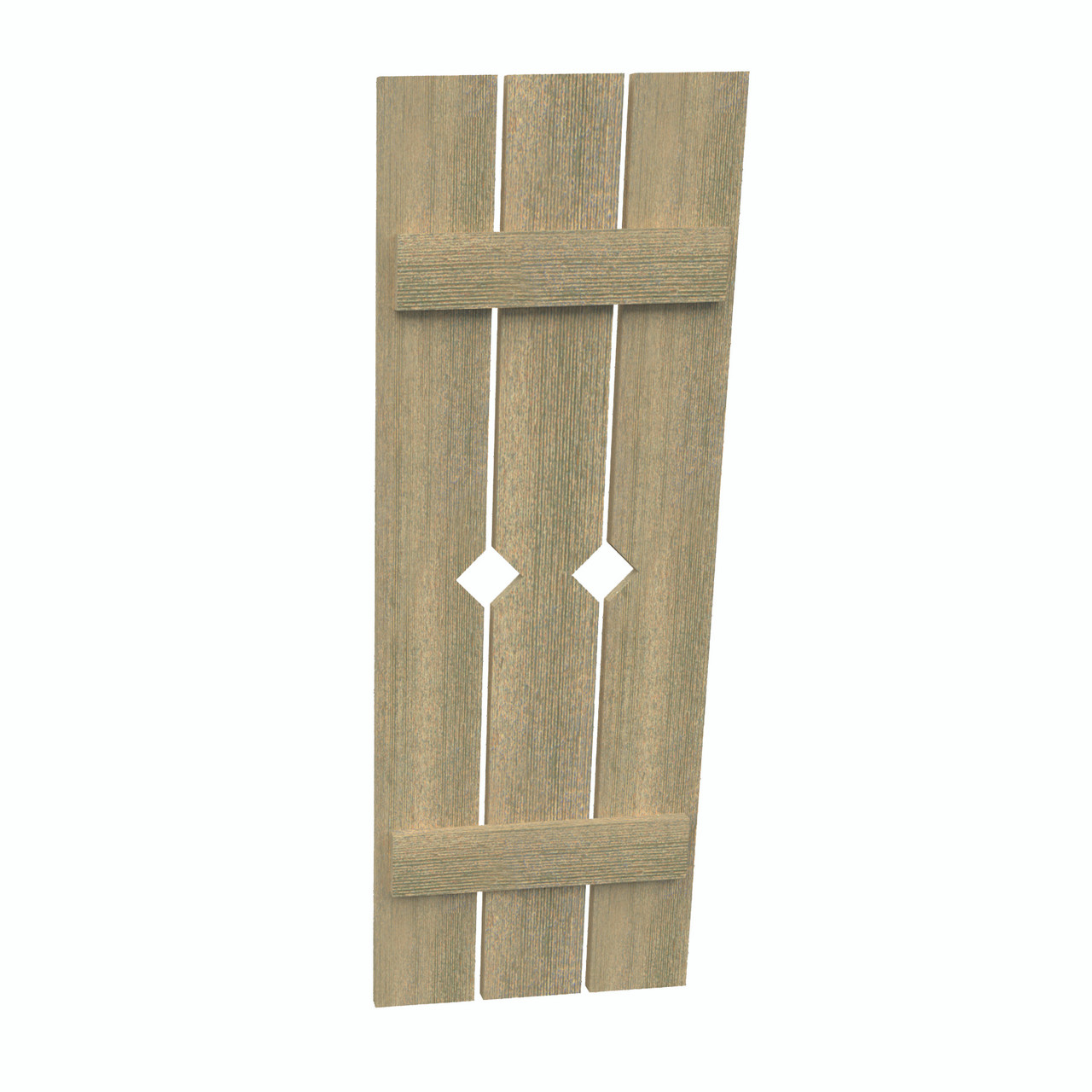 18 inch by 118 inch Plank Shutter with 3-Plank, Diamond