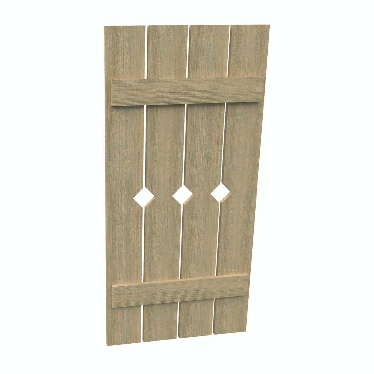 24 inch by 57 inch Plank Shutter with 4-Plank, Diamond
