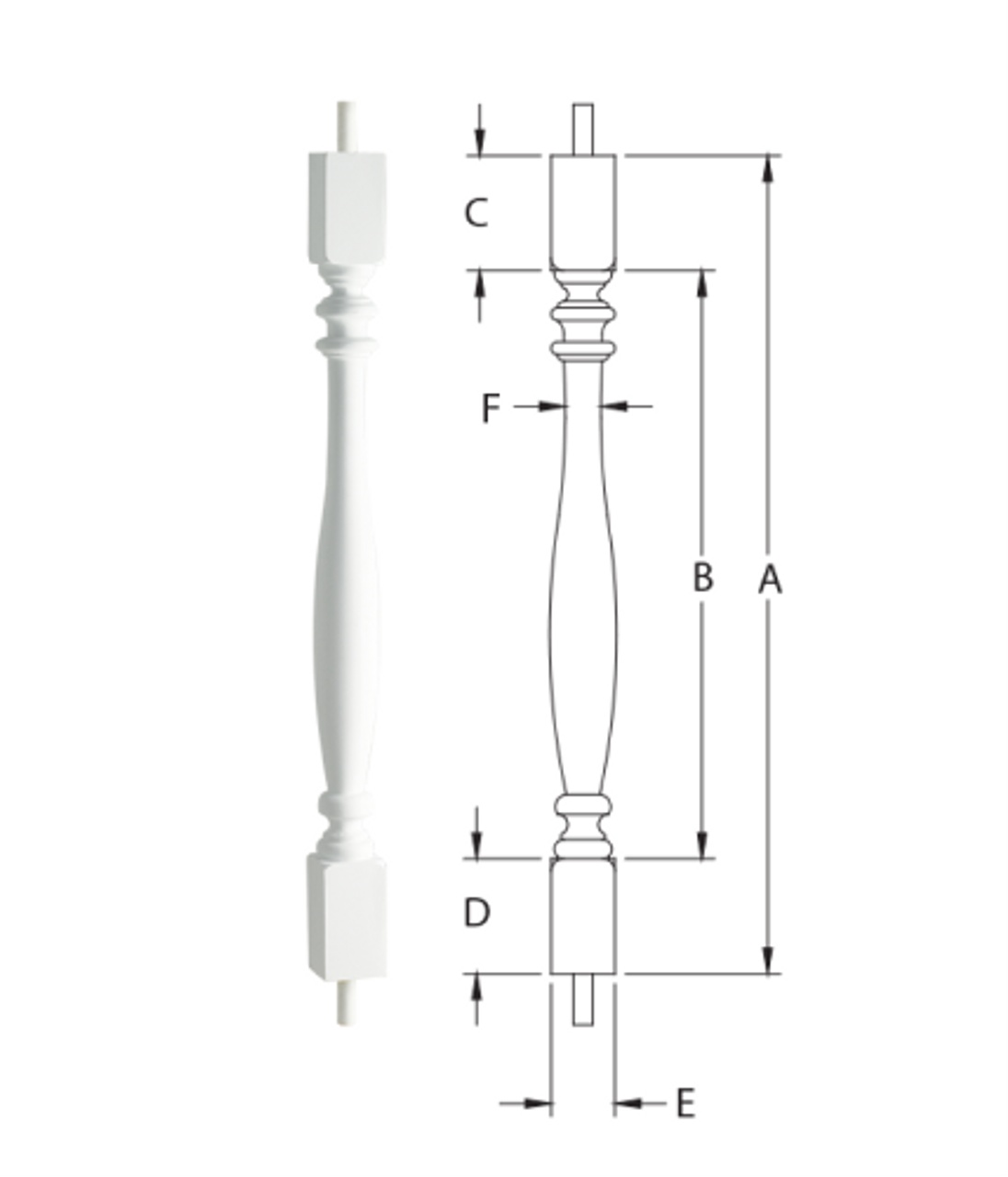 Ashley Baluster BAL2.5X15AY