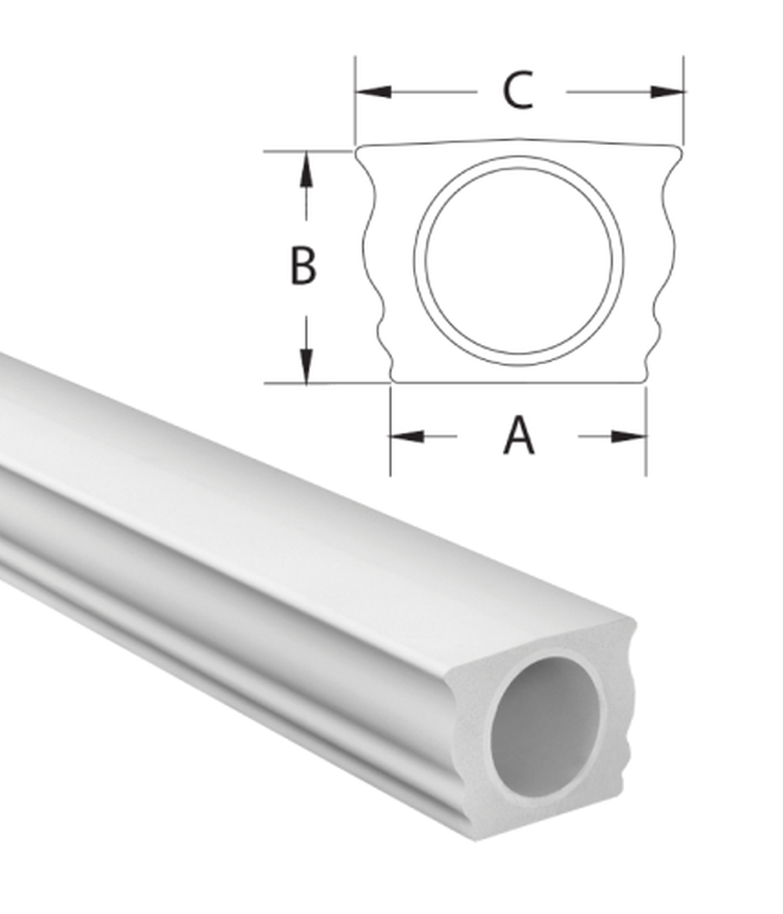 Fypon Top Straight Rails 7 inch System BTR7X120