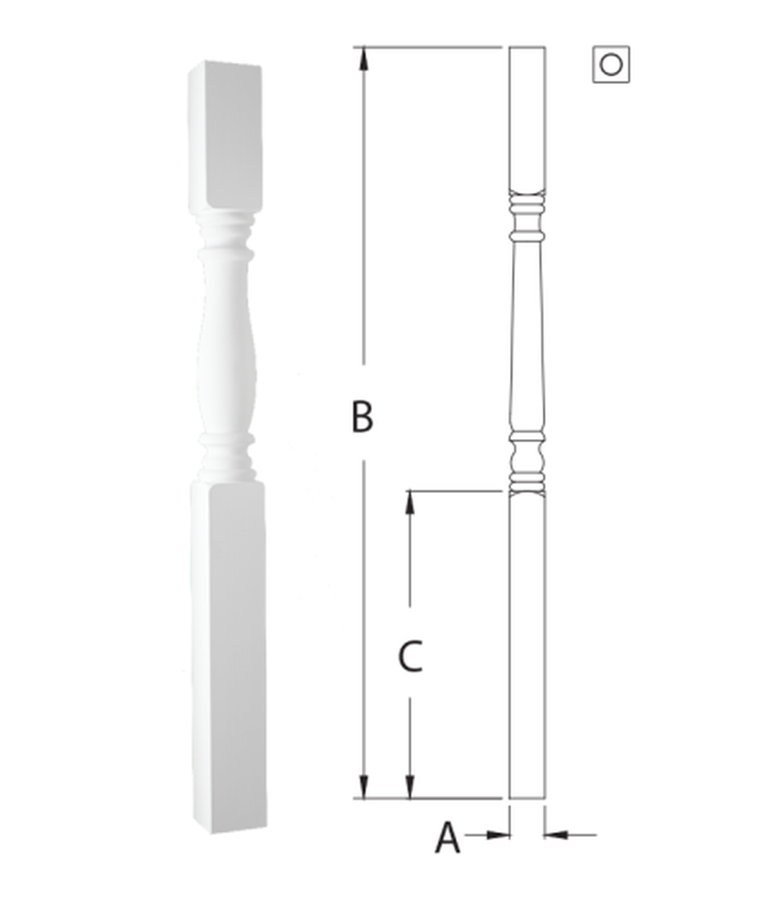 Colonial Porch Post Structural PP6X108