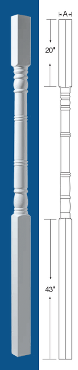 103-7/8" Colonial DuraPoly Porch Post 5" x 5" 80500588CL