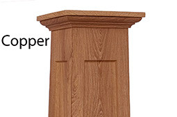 Tapered recessed column wrap closeup