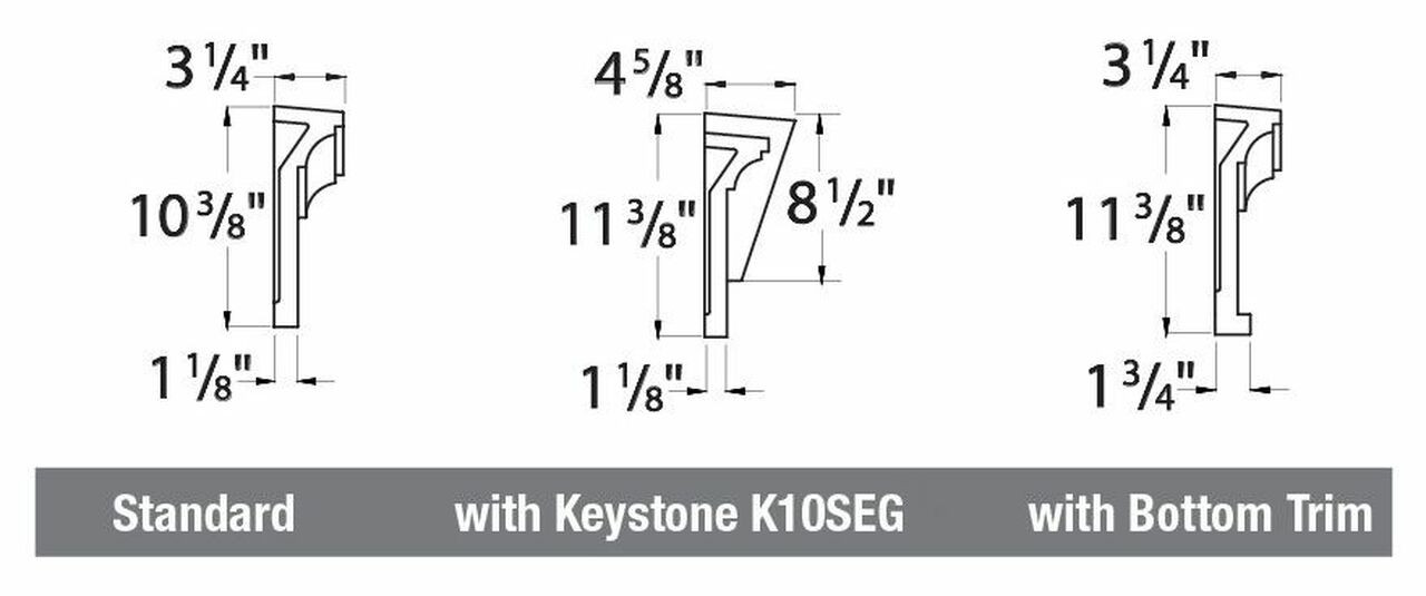 10 inch Eyebrow Crosshead with Keystone WCHSEG28X10K