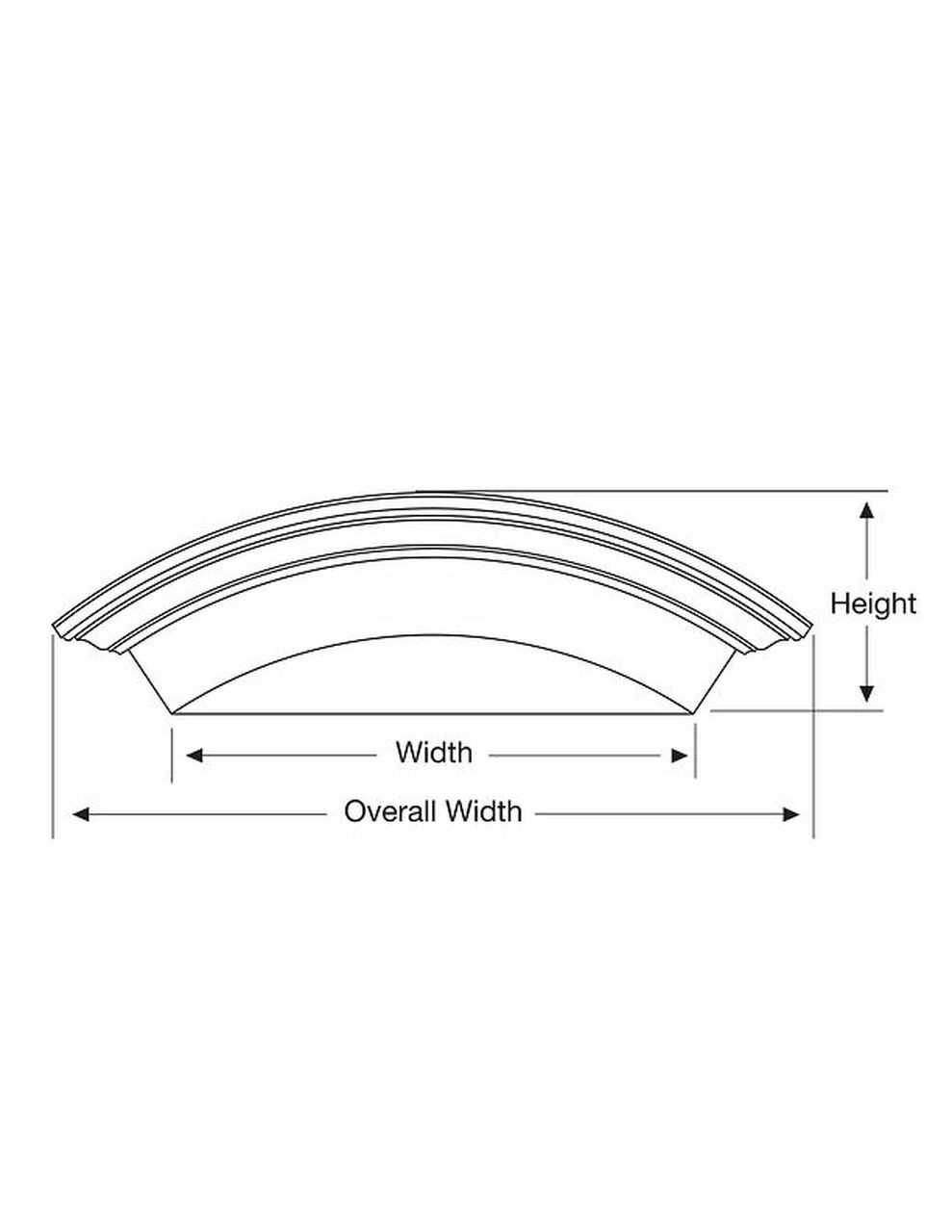 9 inch Crosshead Arch with Bottom Trim WCHARS36X14BT