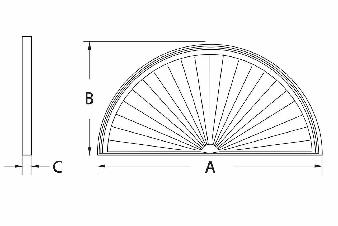 Half-Round Sunburst SWDH40X20