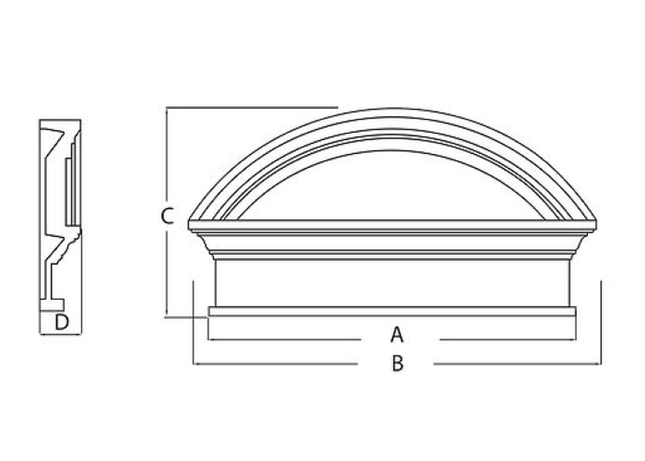 Combination Segment Arch Pediment CSAP48BT