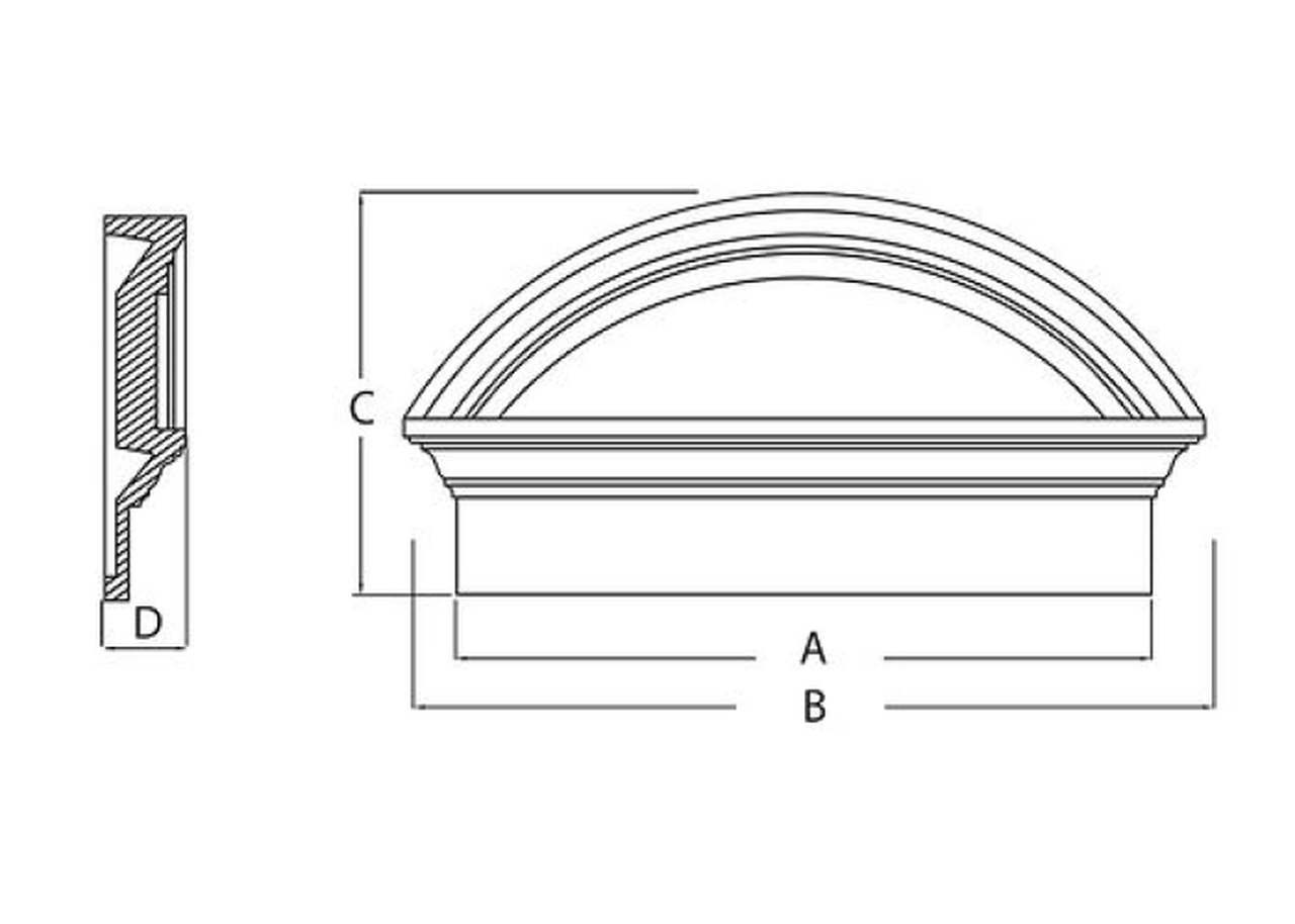 65"W x 28 3/8"H x 4 1/2"D Combination Segment Arch Pediment CSAP65 by Fypon