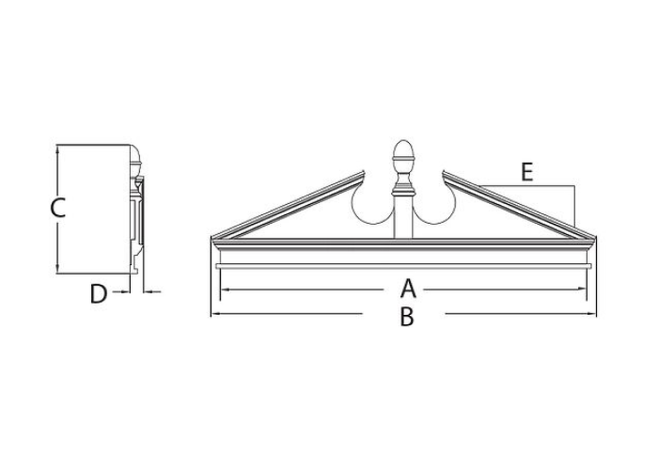 Combination Acorn Pediment with Bottom Trim CAP67BT