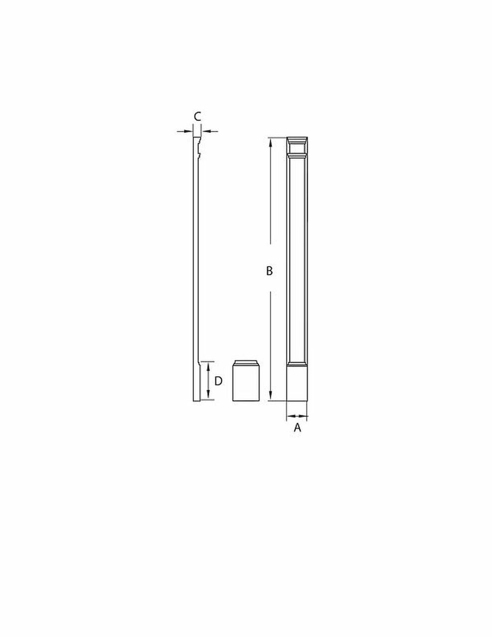 Two-Piece Adjustable Plain Pilaster PIL9X120P