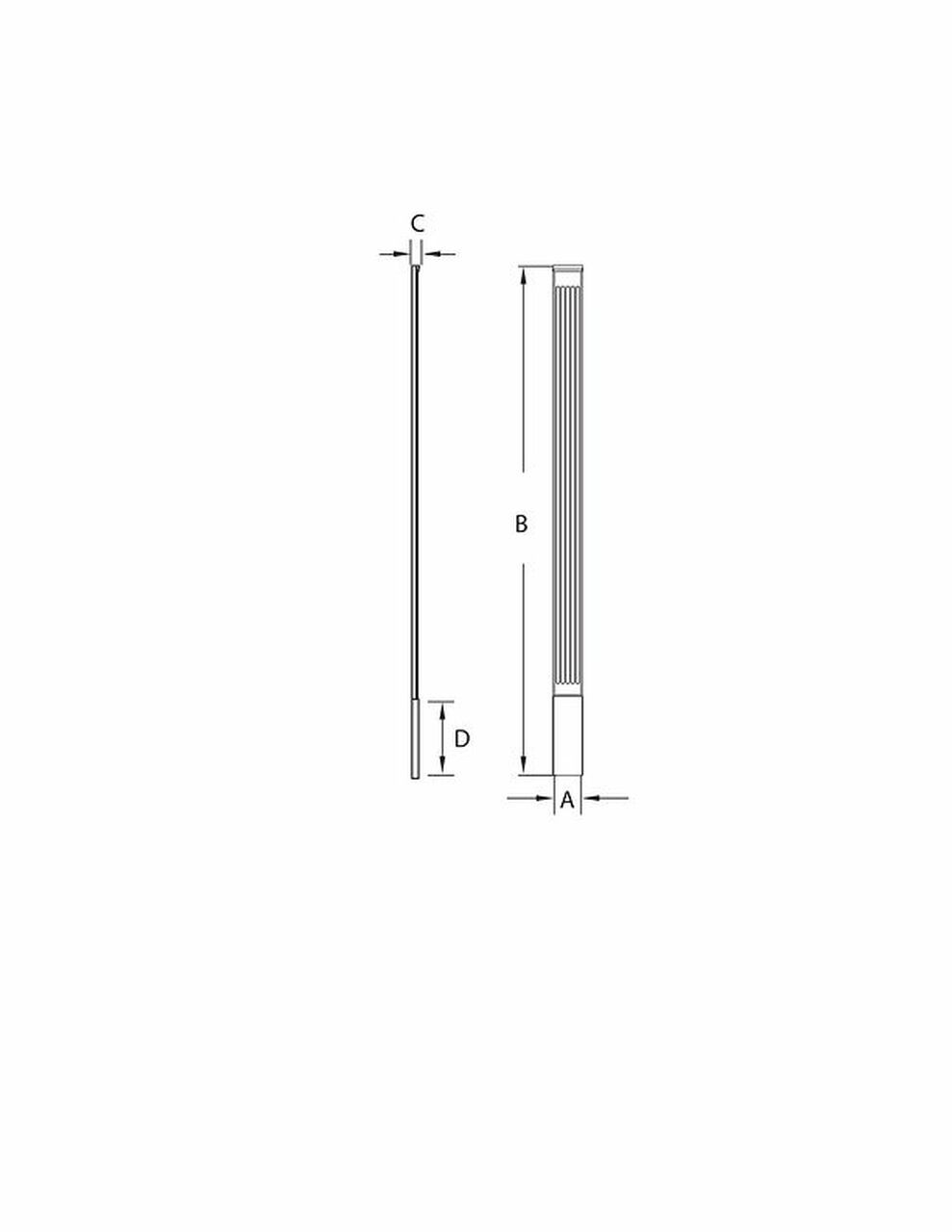 Fluted Narrow Pilaster Molded with Plinth PIL7X90E