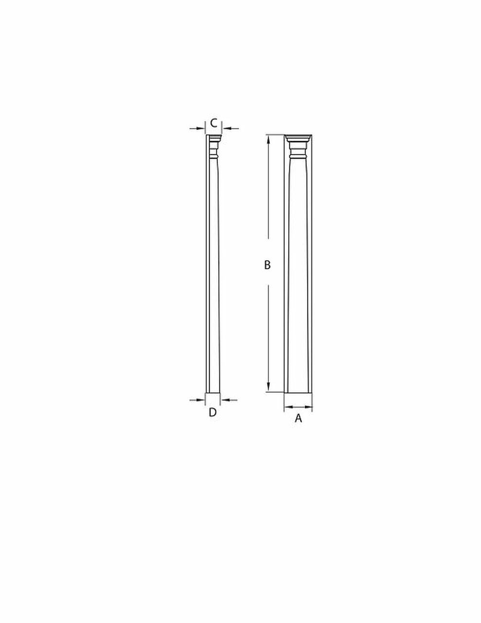 Half-Round Pilaster with Adjustable Column PIL10X96HC