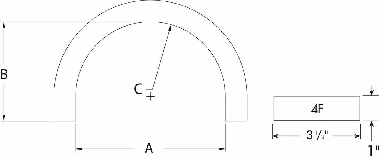 Half-Round Arch Trim - 4F Flat AR48X4F