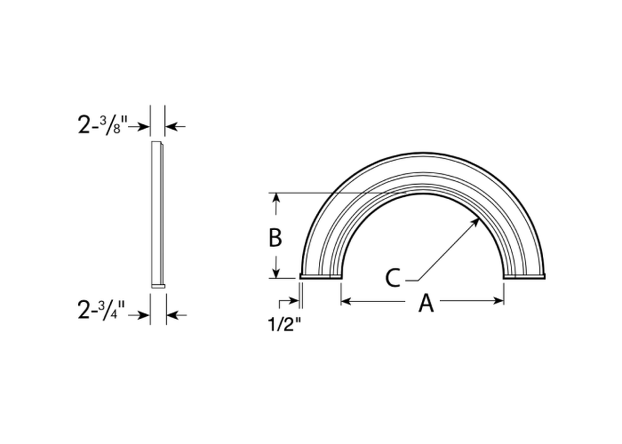 Half-Round Arch Trim - 10M Decorative AR36X10MC