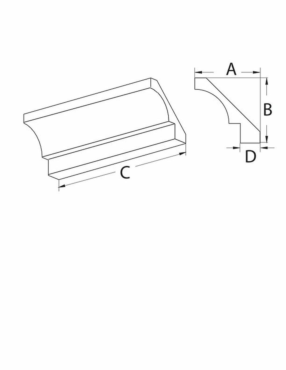144"W x 7 7/8"H x 7 7/8"D Crown Molding MLD582-12 by Fypon 144"W x 7 7/8"H x 7 7/8"D Crown Molding MLD582-12 by Fypon