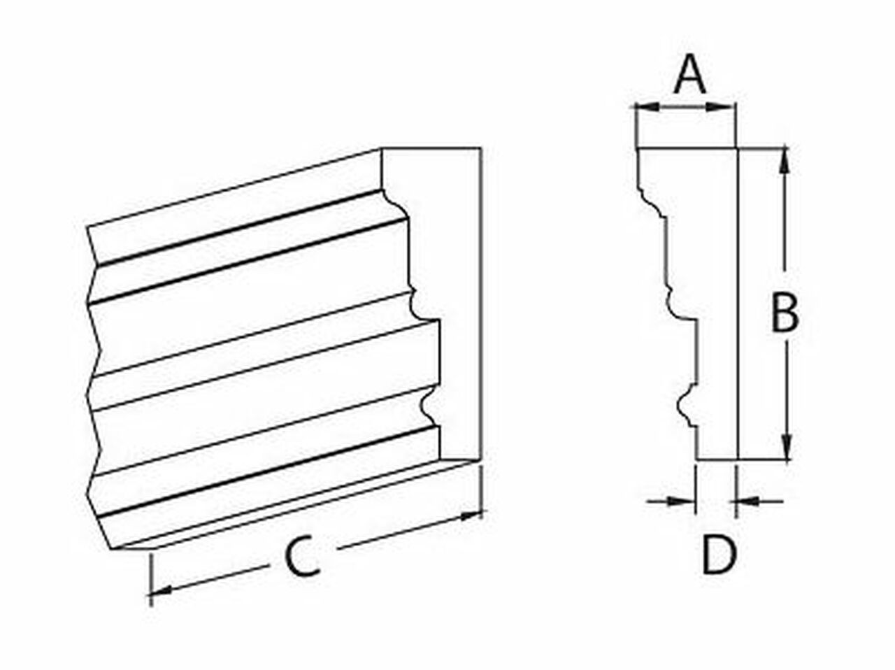 144"W x 5 1/2"H x "D Molding - Chair Rail MLD220-12 by Fypon