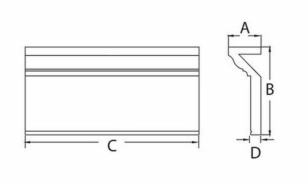 192"W x 9 1/8"H x 1"D Molding - Chair Rail MLD246-16 by Fypon