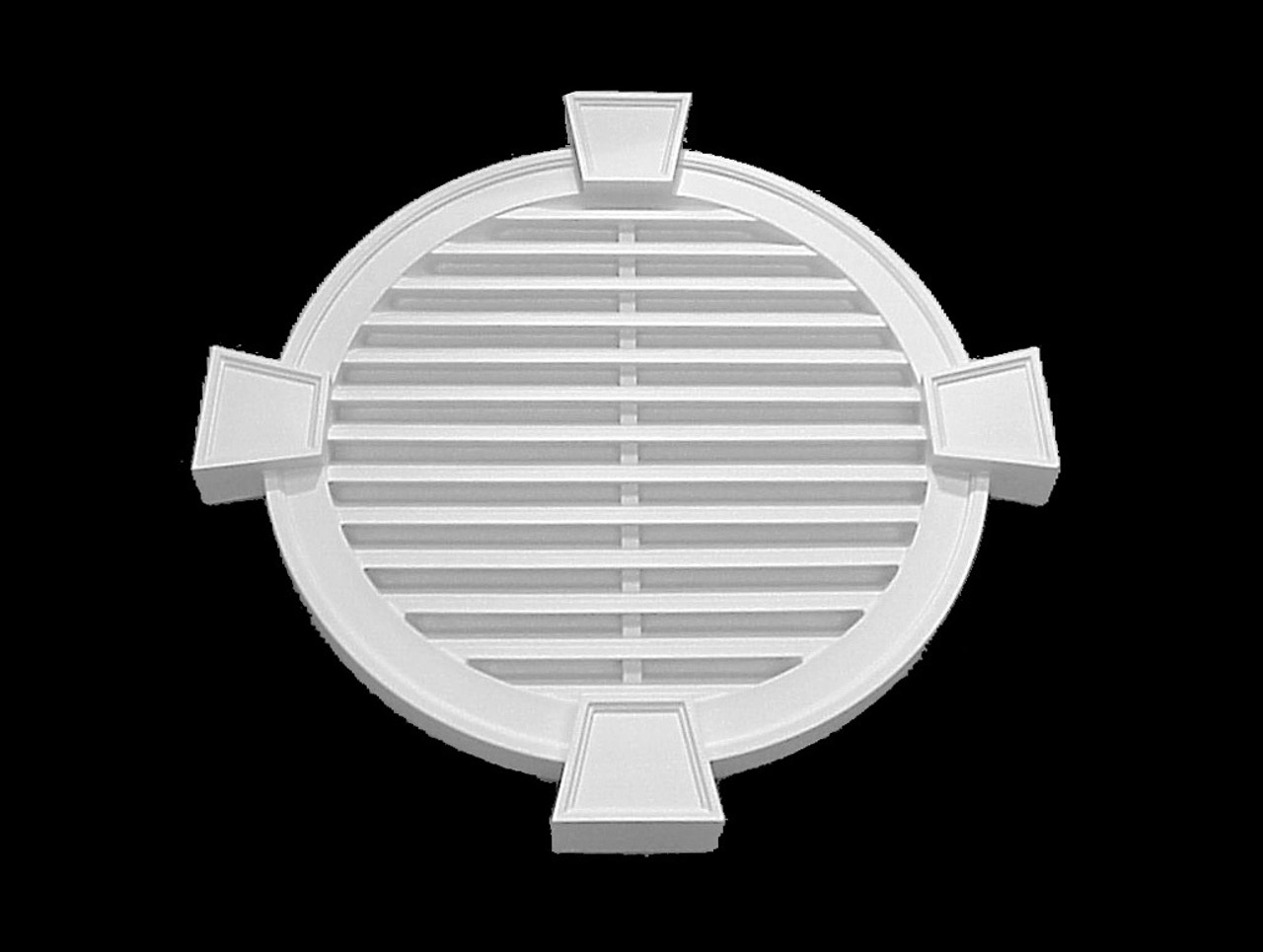 RLK36C Decorative Keystone Round Louver Vent 36" Diameter