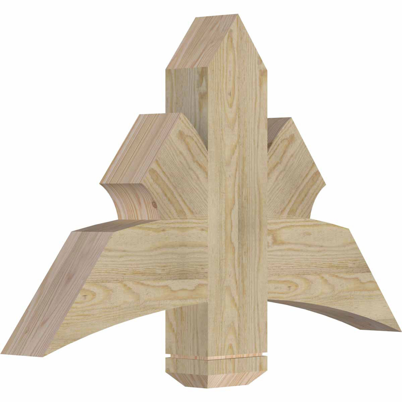 15/12 Pitch Davenport Rough Sawn Timber Gable Bracket GBW036X23X0406DAV00RDF