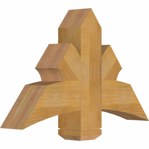 15/12 Pitch Davenport Rough Sawn Timber Gable Bracket GBW036X23X0606DAV00RWR