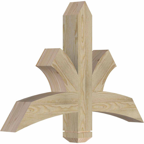 16/12 Pitch Davenport Rough Sawn Timber Gable Bracket GBW036X24X0404DAV00RDF