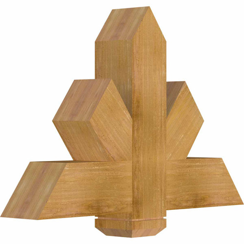 16/12 Pitch Kennewick Rough Sawn Timber Gable Bracket GBW036X24X0606KEN00RWR