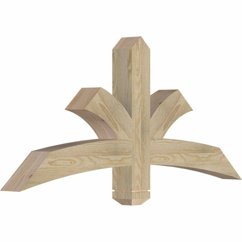 11/12 Pitch Davenport Rough Sawn Timber Gable Bracket GBW048X22X0404DAV00RDF