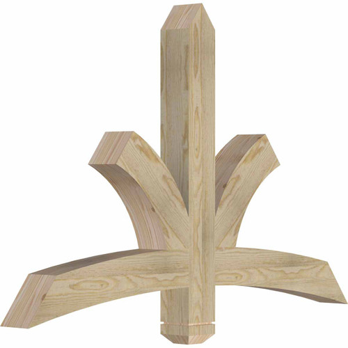 16/12 Pitch Davenport Rough Sawn Timber Gable Bracket GBW048X32X0404DAV00RDF